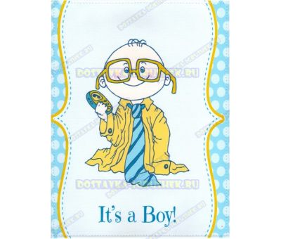 Обложка 'Свидетельство о рождении 192х263, It's a boy!' ботаник. текстиль, пластик.