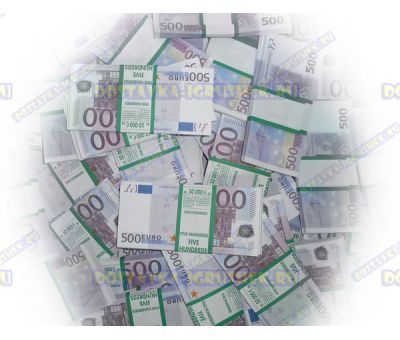 Деньги банка приколов 500 евро. (100 пачек)