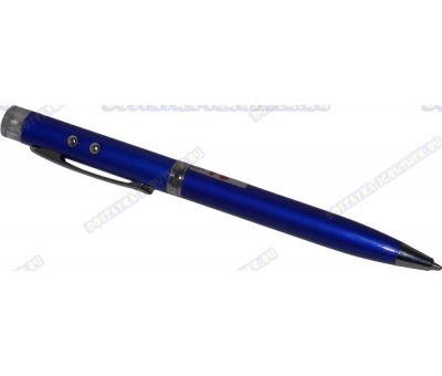 Ручка-лазерная указка. черн. шарик. синий корпус, поворотн.