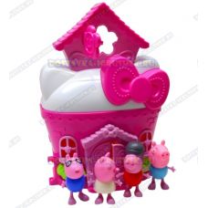 Розовый домик свинки Пеппы. +4 фигурки.